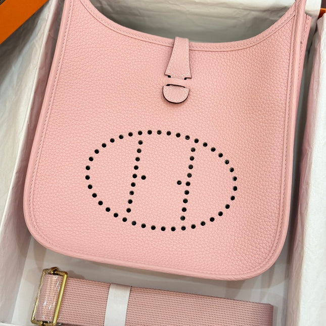 HM 26S EVELYNE BAG 23MM IN PINK GRAINED CALFSKIN