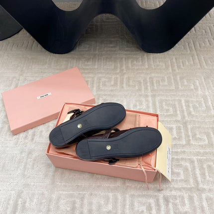 BOW MARY JANE FLAT IN ESPRESSO NAPLAK LAMBSKIN