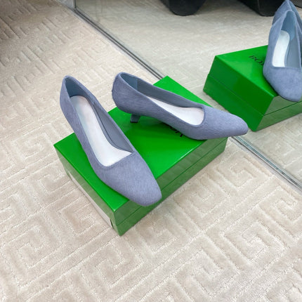 BOOGIE JAGUAR-PRINTED CALF HAIR PUMPS 45 MM PIGEON BLUE