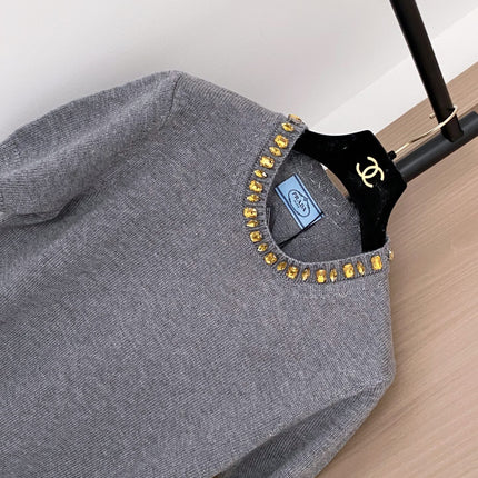 PRADA 25S BEADED CREW NECK SWEATER 322