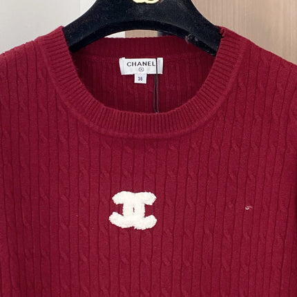 CHANEL 26S SHORT-SLEEVE CREW NECK SWEATER 866