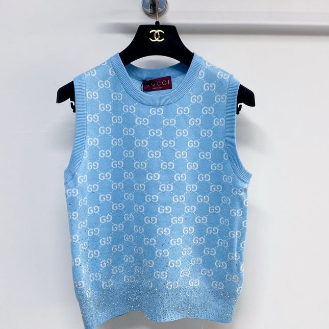GUCCI 26S EMBELLISHED SLEEVELESS SWEATER 107