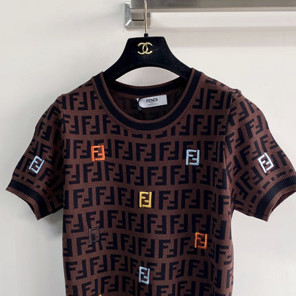 FENDI 26S SHORT SLEEVE KNIT TOP 163