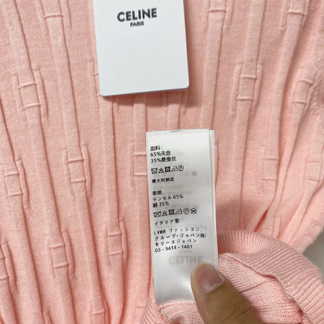 CELINE 26S LOGO SHORT-SLEEVE KNIT TOP 185