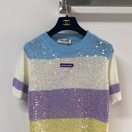 MIUMIU 26S SHORT-SLEEVED SWEATER STYLE 1128