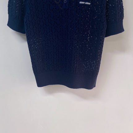 MIUMIU 26S SHORT-SLEEVED KNIT POLO SHIRT STYLE 1138