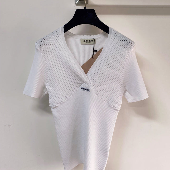 MIUMIU 26S SHORT-SLEEVED SWEATER STYLE 1139