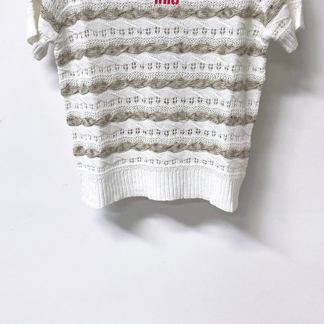 MIUMIU 26S SHORT-SLEEVED SWEATER STYLE 1045