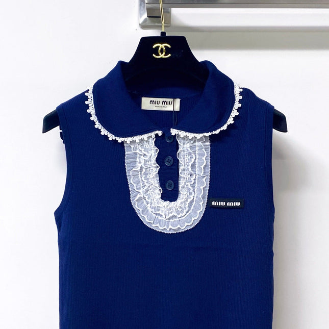 MIUMIU 26S SLEEVELESS POLO TOP STYLE 1051