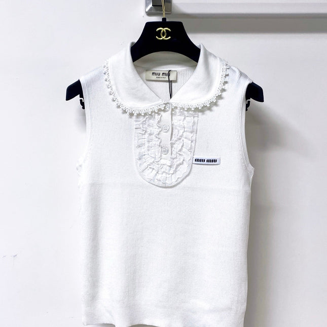 MIUMIU 26S SLEEVELESS POLO TOP STYLE 1050
