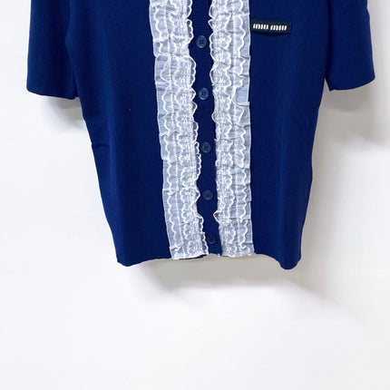 MIUMIU 26S SHORT-SLEEVED KNIT POLO SHIRT STYLE 1053