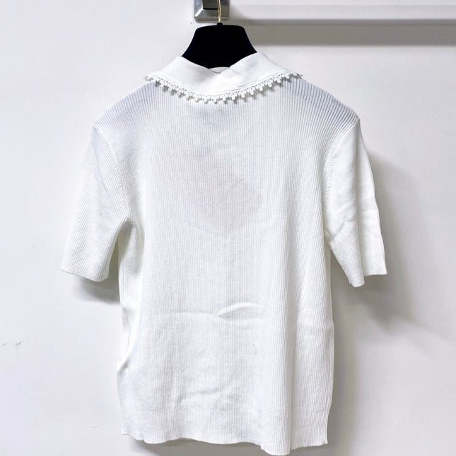 MIUMIU 26S SHORT-SLEEVED KNIT POLO SHIRT STYLE 1052