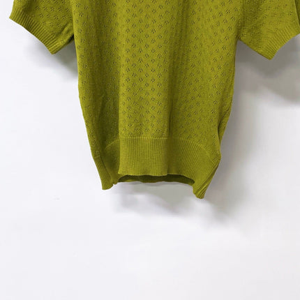 MIUMIU 26S SHORT-SLEEVED KNIT POLO SHIRT STYLE 1056