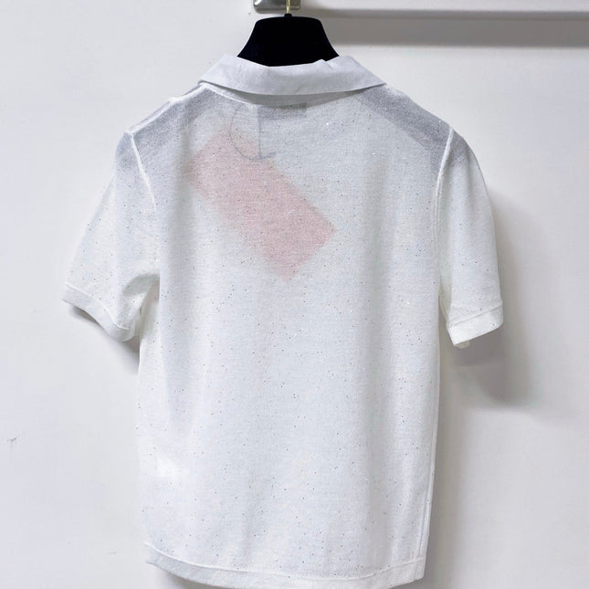 MIUMIU 26S RUFFLED COLLAR POLO SHIRT 1153
