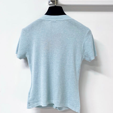 MIUMIU 26S SHORT SLEEVE KNIT CARDIGAN TOP 1239
