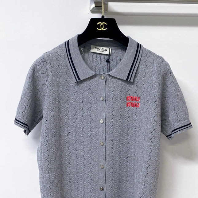 MIUMIU 26S KNIT POLO TOP 1248