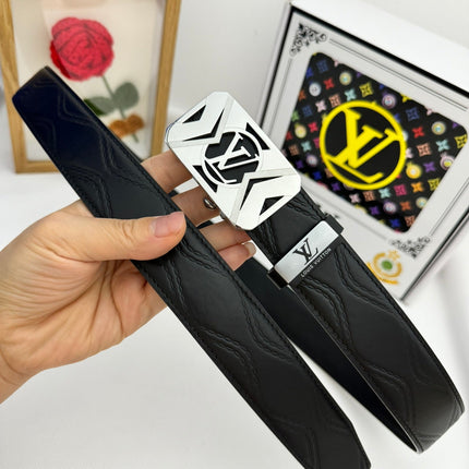 LV 25S BELT 35 MM IN BLACK CALFSKIN 593218