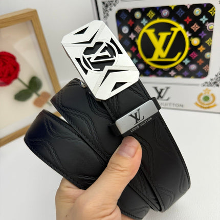 LV 25S BELT 35 MM IN BLACK CALFSKIN 593218