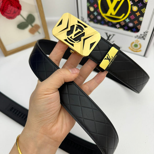 LV 25S BELT 35 MM IN BLACK CALFSKIN 593219