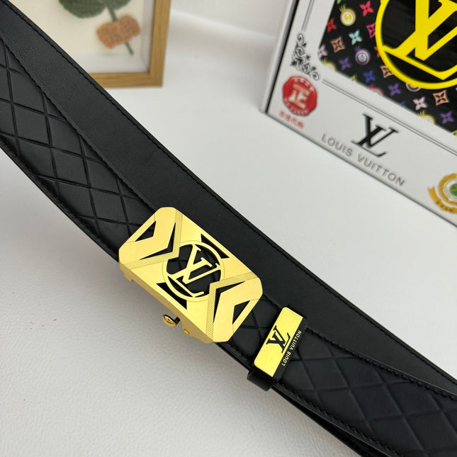 LV 25S BELT 35 MM IN BLACK CALFSKIN 593219