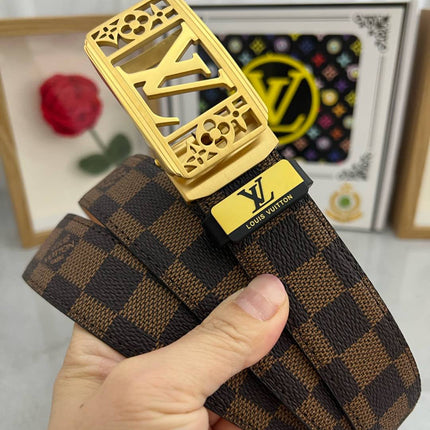 LV 25S BELT 35 MM IN BROWN CALFSKIN 593274