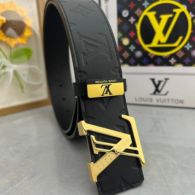 LV 25S BELT 38 MM IN BLACK CALFSKIN 593277