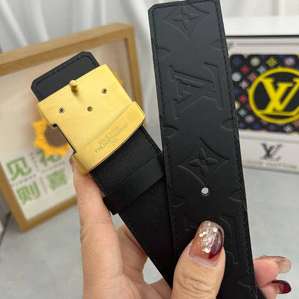 LV 25S BELT 38 MM IN BLACK CALFSKIN 593277
