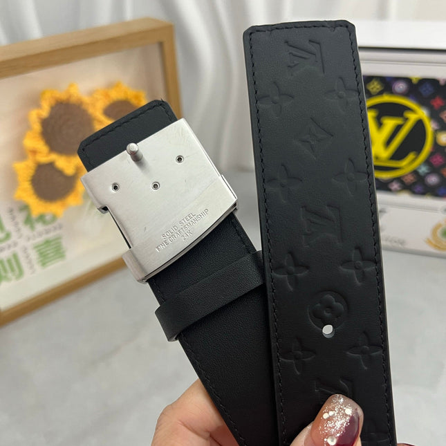 LV 25S BELT 38 MM IN BLACK CALFSKIN 593278