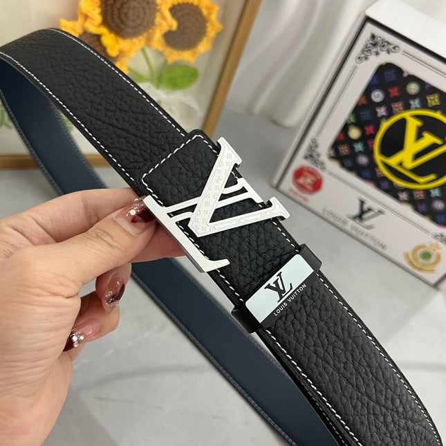 LV 25S BELT 38 MM IN BLACK CALFSKIN 593289