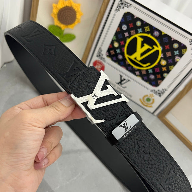 LV 25S BELT 38 MM IN BLACK CALFSKIN 593283