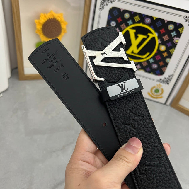 LV 25S BELT 38 MM IN BLACK CALFSKIN 593283