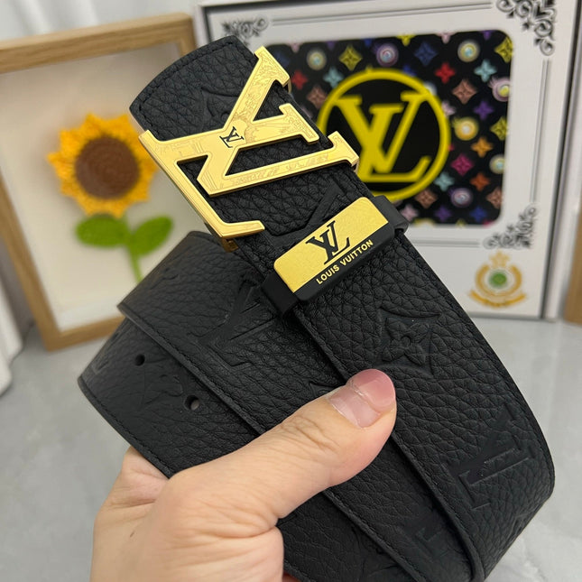 LV 25S BELT 38 MM IN BLACK CALFSKIN 593284