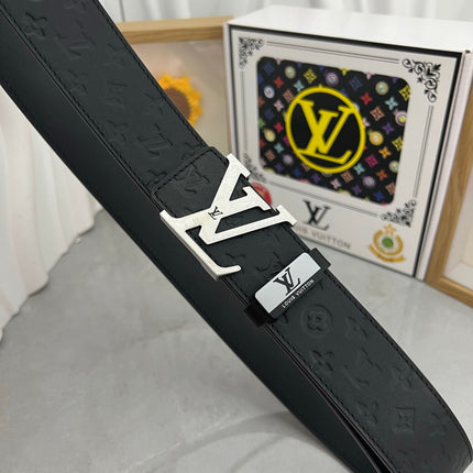 LV 25S BELT 38 MM IN BLACK CALFSKIN STAMP LOGO 593295