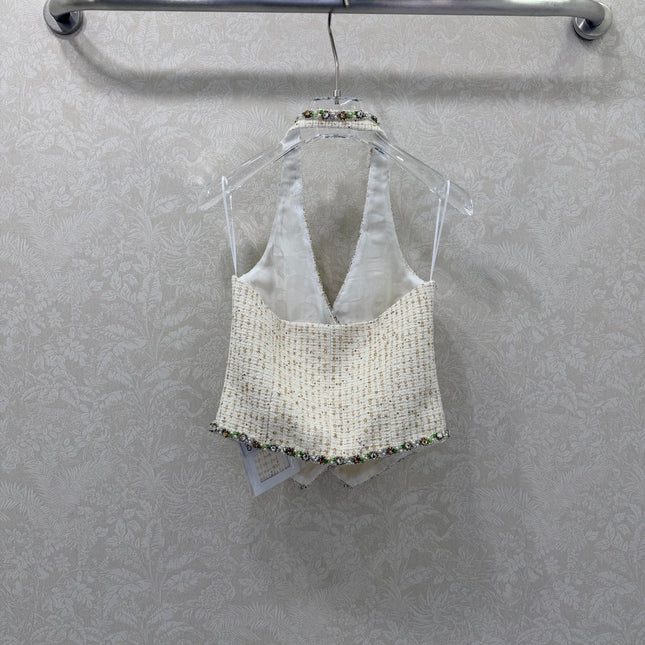 CHANEL 26S BEADED HALTER NECK VEST 821