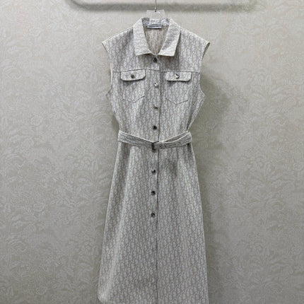 DIOR 26S SLEEVELESS MONOGRAM PRINT DRESS 1219