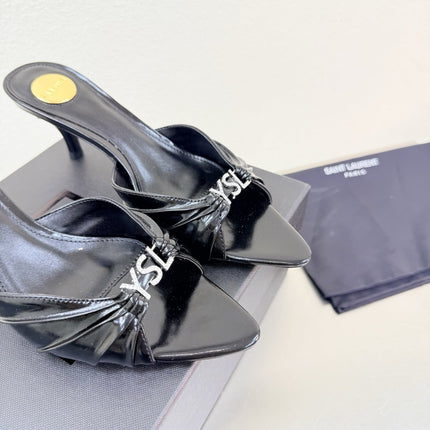YSL 26S HIGH HEEL SANDALS 65 MM IN BLACK CALFSKIN