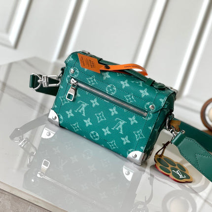 SOUL TRUNK 19 IN GREEN MONOGRAM HERITAGE CANVAS SILVER HARDWARE