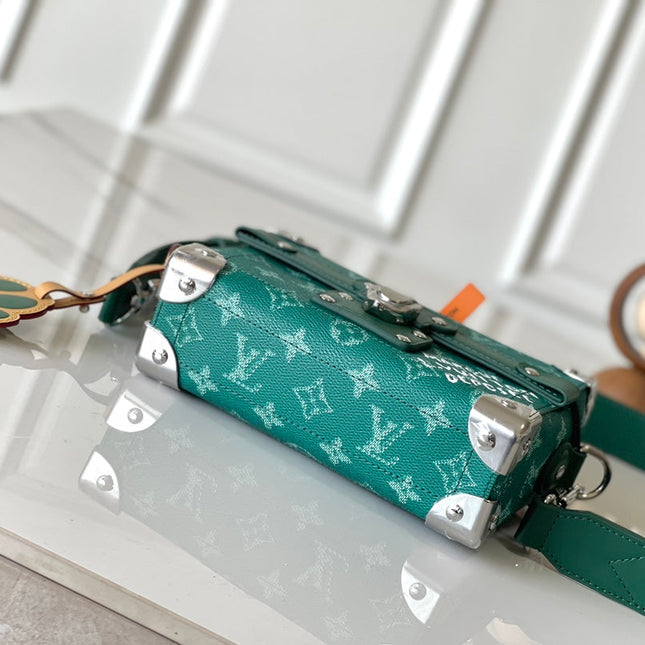 SOUL TRUNK 19 IN GREEN MONOGRAM HERITAGE CANVAS SILVER HARDWARE
