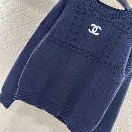 CHANEL 25S EMBROIDERED CROCHET SWEATER 348