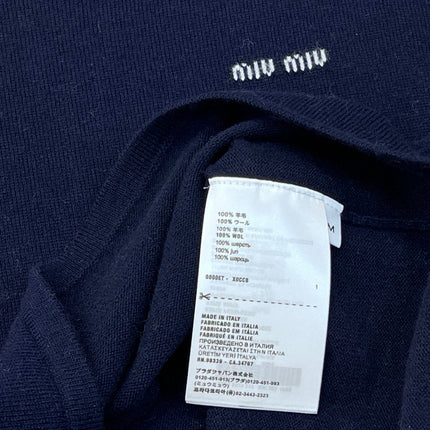 MIUMIU SHORT-SLEEVE TURTLENECK KNIT TOP STYLE 393