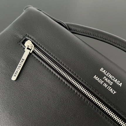 BEL AIR CLUTCH 27 IN BLACK NAPPA LAMBSKIN SILVER HARDWARE