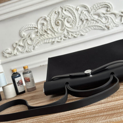ZIP CABINE 31 BAG IN BLACK CANVAS AND CALFSKIN
