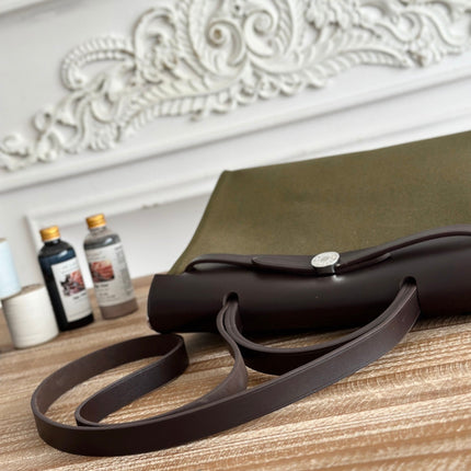 ZIP CABINE 31 BAG IN OLIVE GREEN CANVAS AND BLACK CALFSKIN