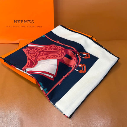 HERMES 26S SCARF 140 IN CASHMERE AND SILK 305964