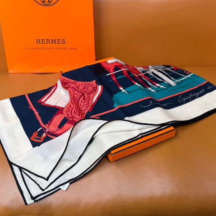 HERMES 26S SCARF 140 IN CASHMERE AND SILK 305964
