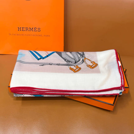 HERMES 26S SCARF 140 IN CASHMERE AND SILK 305965