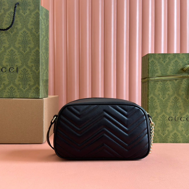 MARMONT SMALL SHOULDER BAG 24 IN BLACK CALFSKIN GOLD HARDWARE