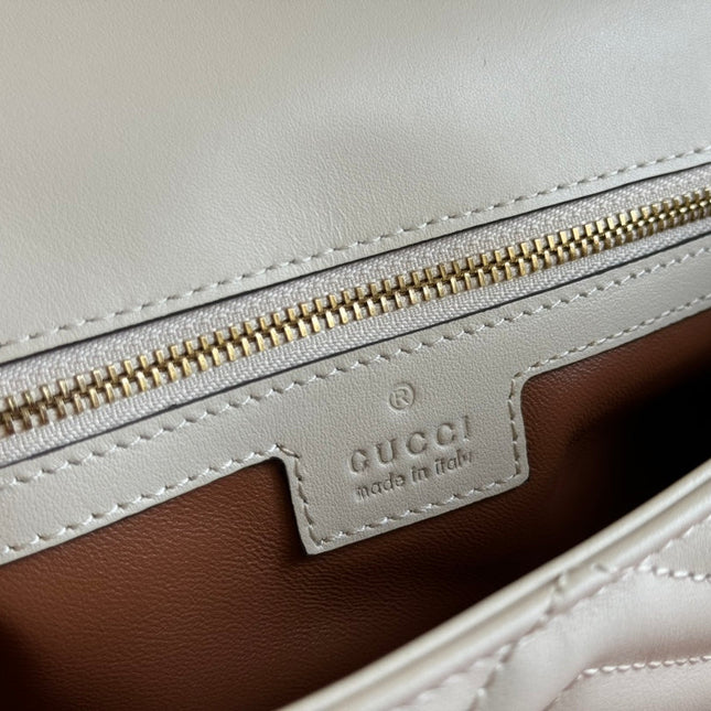 MARMONT SMALL MULTI-POCKET BAG 25 IN WHITE CALFSKIN GOLD HARDWARE