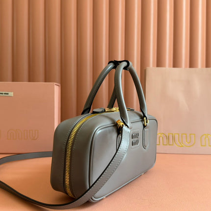 ARCADIE BAG 27 IN DARK GREY SHINY CALFSKIN