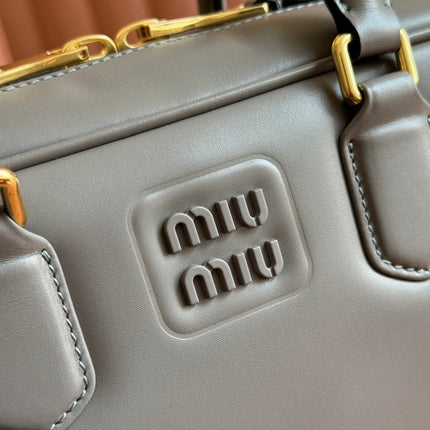 ARCADIE BAG 27 IN DARK GREY SHINY CALFSKIN
